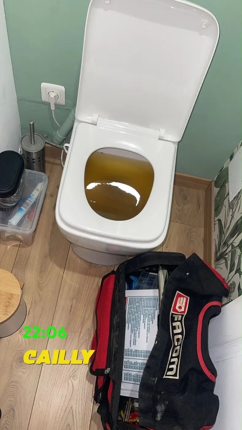 WC bouché avant intervention de débouchage en urgence